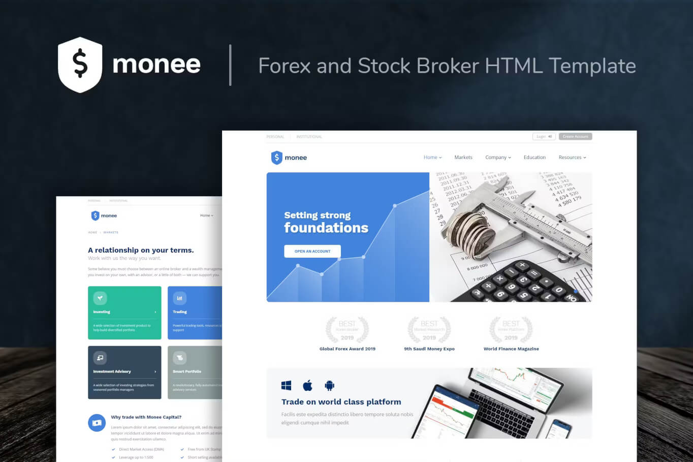 Monee——外汇和股票经纪商 HTML 模板
