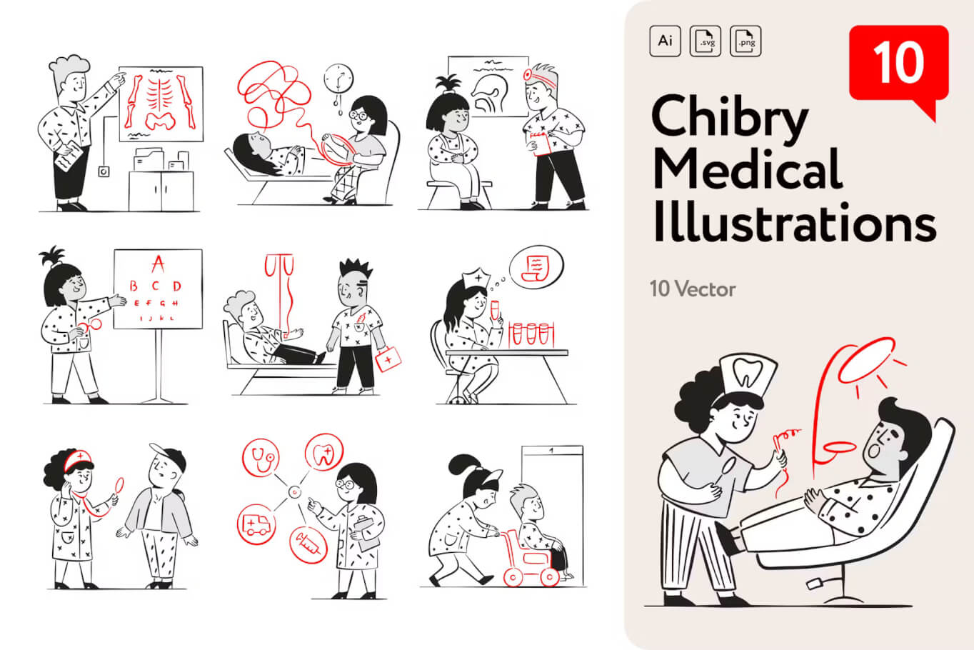 Chibry 医疗系列插图