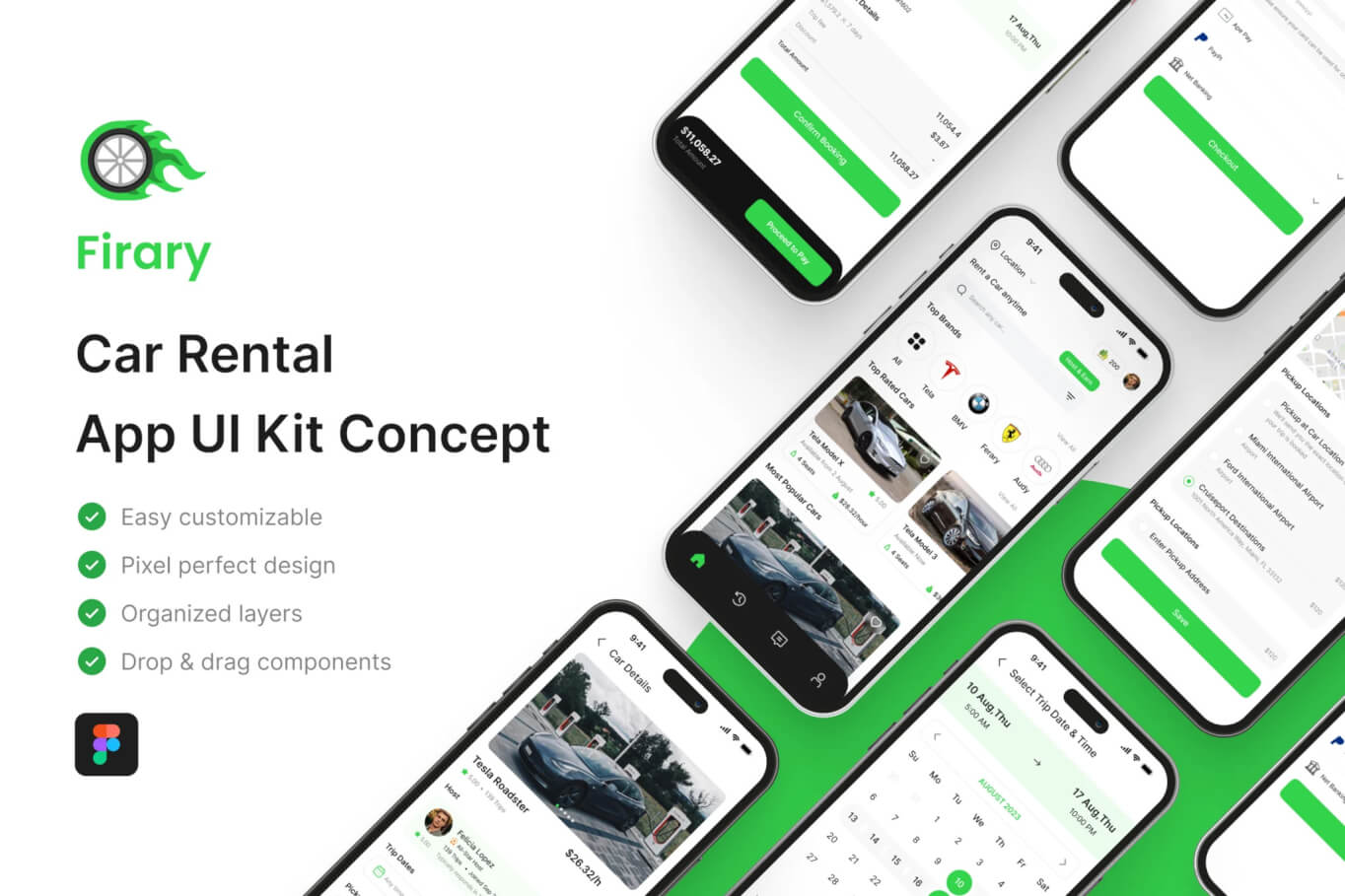Firary – 租车应用程序 UI 套件